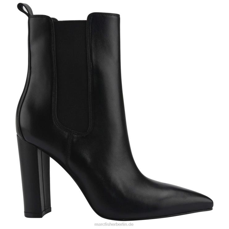 de Marc Fisher Frauen Garliss Chelsea-Stiefel mit Absatz schwarzes Lackleder 868L839