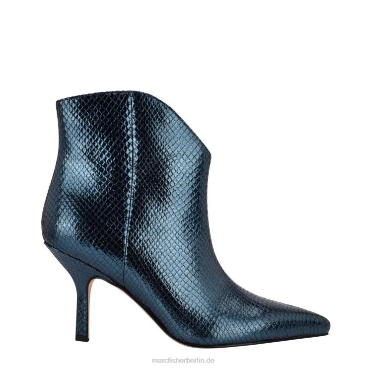 de Marc Fisher Frauen Haylian spitze Zehenstiefel blaues Leder mit Schlangenmuster 868L893