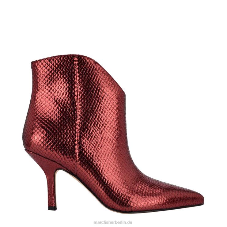 de Marc Fisher Frauen Haylian spitze Zehenstiefel rotes Leder mit Schlangenmuster 868L887