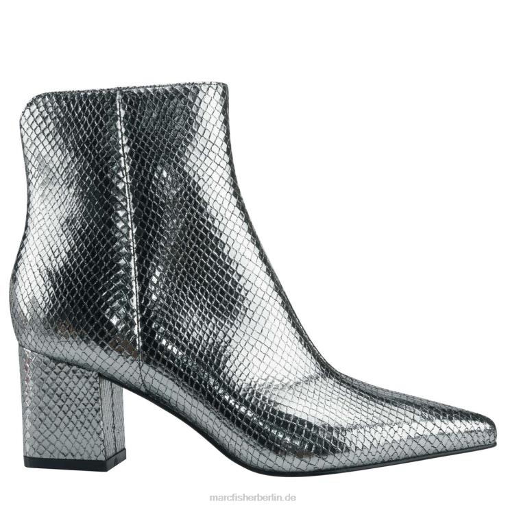 de Marc Fisher Frauen Jina-Stiefel mit Absatz silbernes Schlangenleder 868L8121