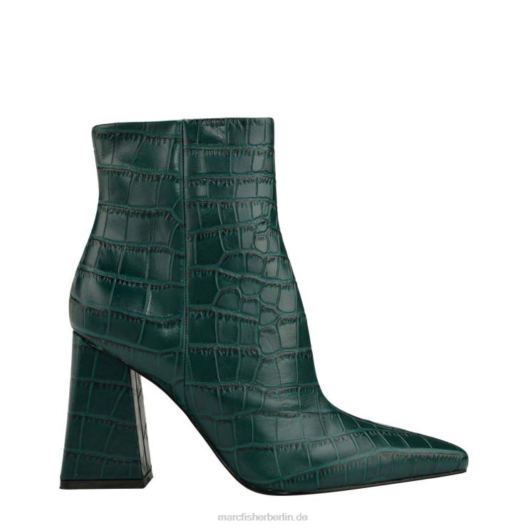 de Marc Fisher Frauen Kulika-Stiefel mit Absatz Blaugrünes Leder mit Krokoprägung 868L896