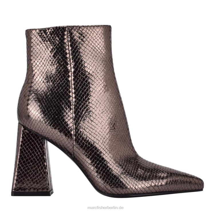 de Marc Fisher Frauen Kulika-Stiefel mit Absatz silbernes Leder mit Schlangenmuster 868L875