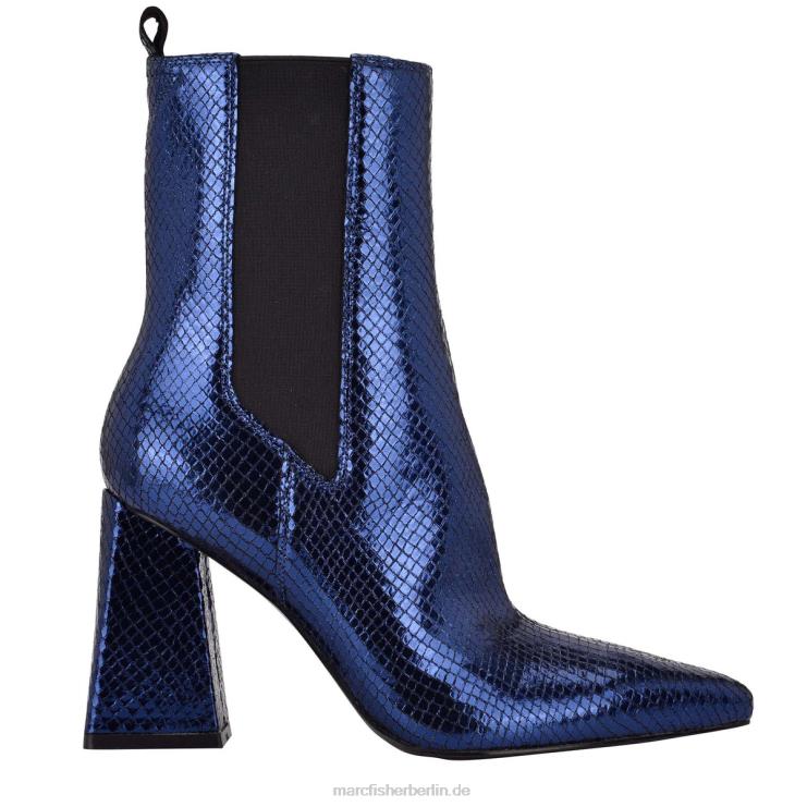 de Marc Fisher Frauen Kylynn Chelsea-Stiefel mit Absatz blaues Leder mit Schlangenmuster 868L8108