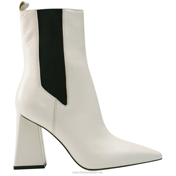 de Marc Fisher Frauen Kylynn Chelsea-Stiefel mit Absatz schickes cremefarbenes Leder 868L8103