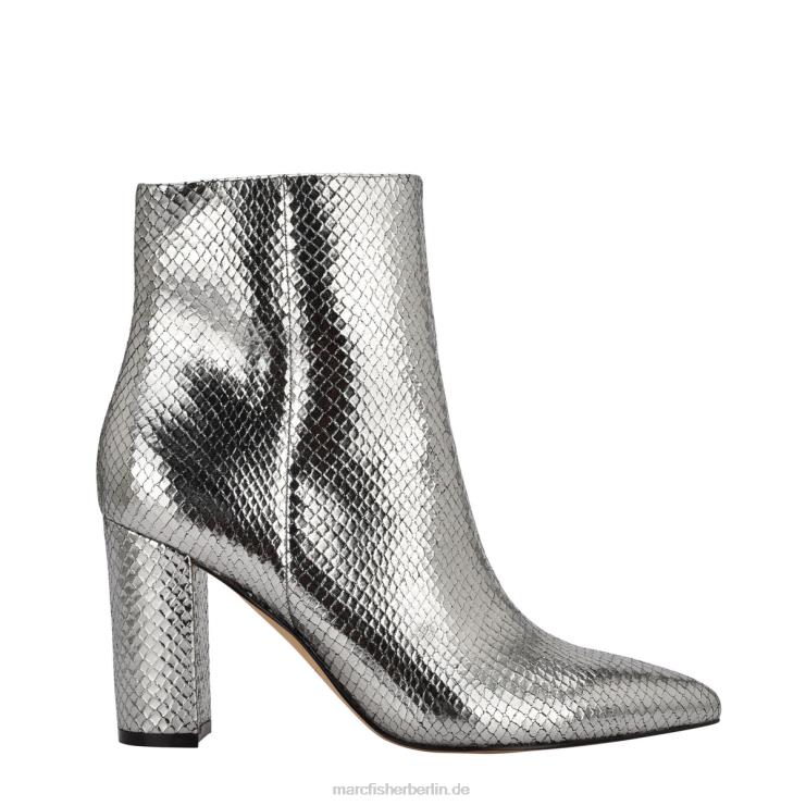 de Marc Fisher Frauen Ulani-Stiefel mit Absatz silbernes Schlangenleder 868L8127