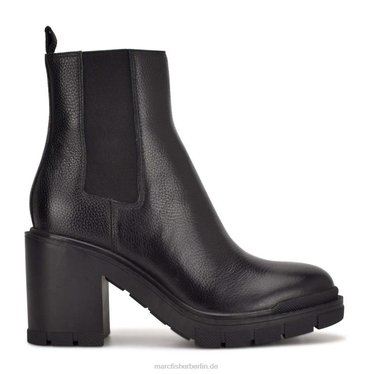 de Marc Fisher Frauen Vanlisa Kampfstiefelette mit Absatz schwarzes Leder 868L812