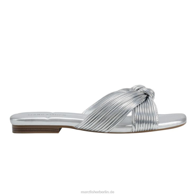de Marc Fisher Frauen Flache Laury-Sandale Silber 868L8303