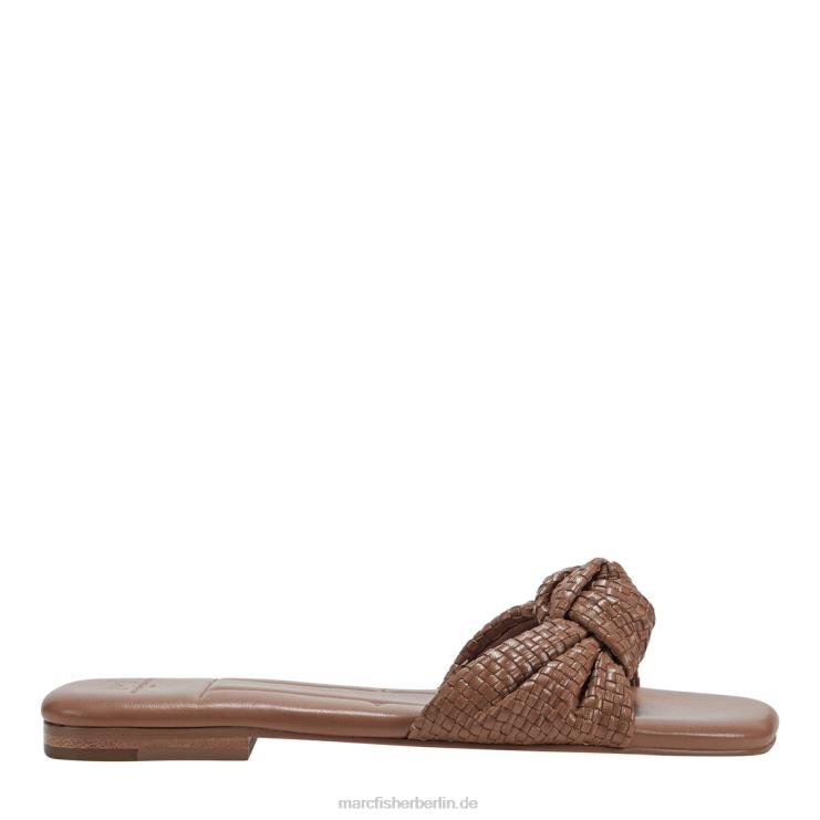 de Marc Fisher Frauen Flache Marlon-Slide-Sandale Gepäck braunes Leder 868L8297