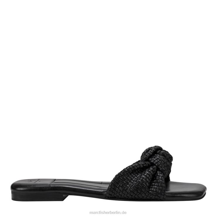 de Marc Fisher Frauen Flache Marlon-Slide-Sandale schwarzes Leder 868L8275