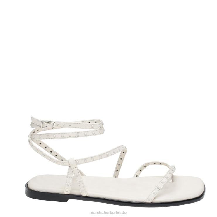 de Marc Fisher Frauen Flache Nalica-Sandale weißes Leder 868L8320
