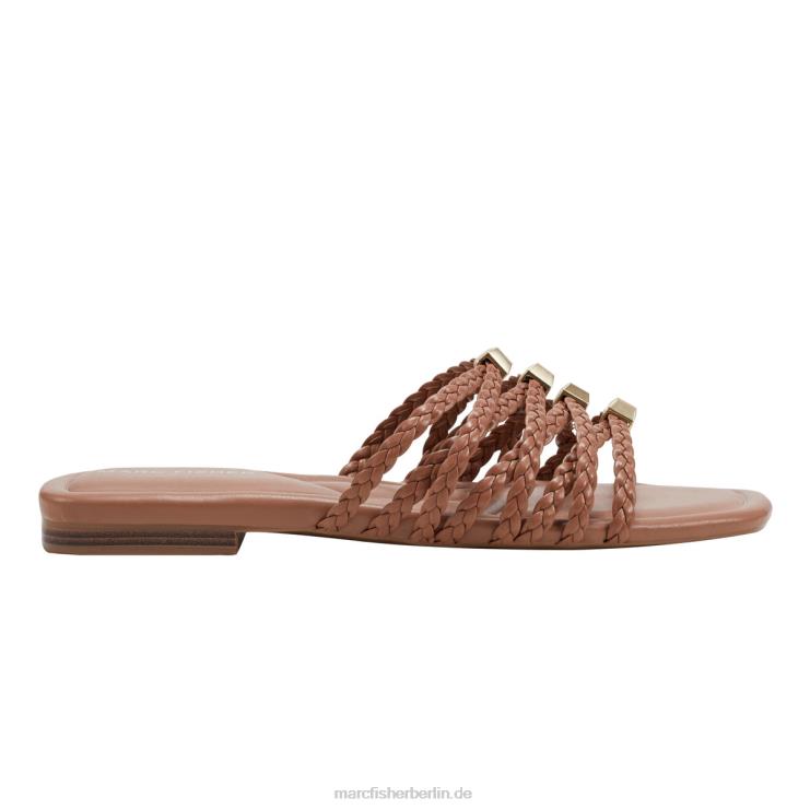 de Marc Fisher Frauen Lelina flache Slide-Sandale dunkel natürlich 868L8444