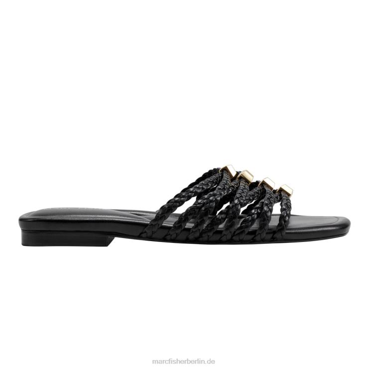 de Marc Fisher Frauen Lelina flache Slide-Sandale schwarz gewebt 868L8486